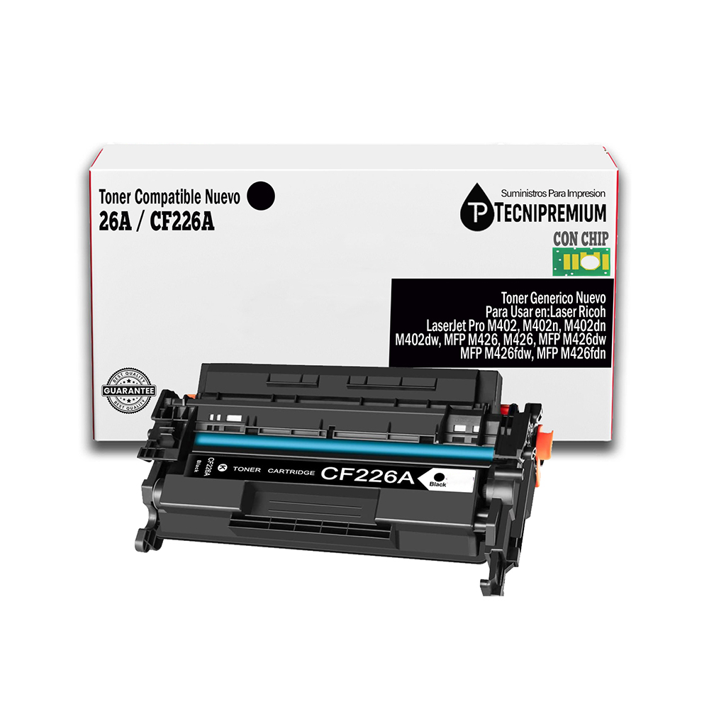 Toner 26a Compatible con Hp LaserJet Pro M402, M402n, M402dn, M402dw, M402d, M402dne, MFP M426,