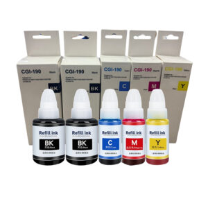 Kit 5 Tintas 190 Compatible Para Canon G1100, G1110, G2100, G2110, G3100, G3102, G3110, G4100, G4102, G4110